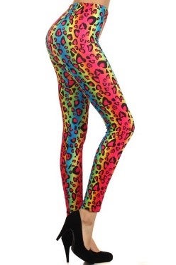 SS8108 Rainbow Leopard Spot Printed Leggings Love Those Leggings